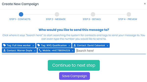 campaignMessage 1 - SMS Campaigns - Stand out from the Crowd